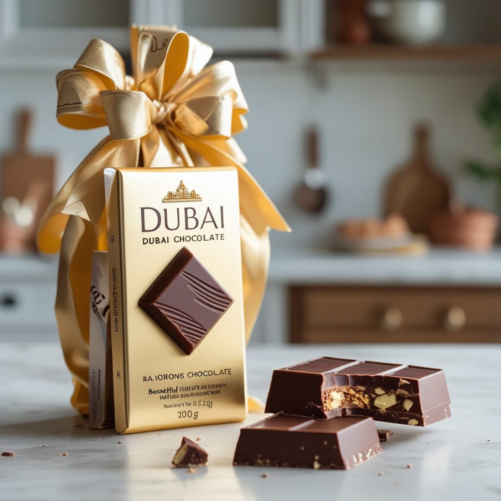 Packaged homemade Dubai Chocolate Bar Recipe