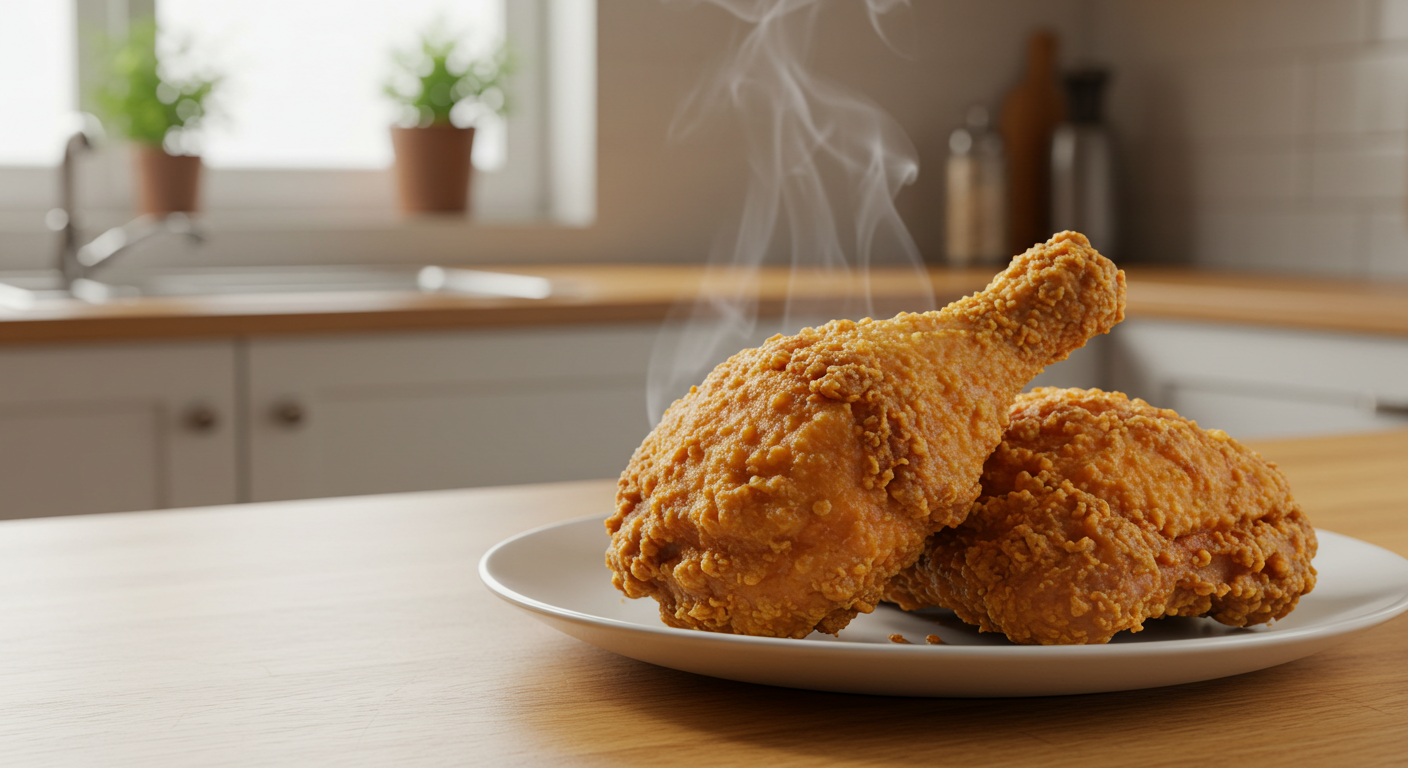 Close-up of crispy fried chicken without buttermilk