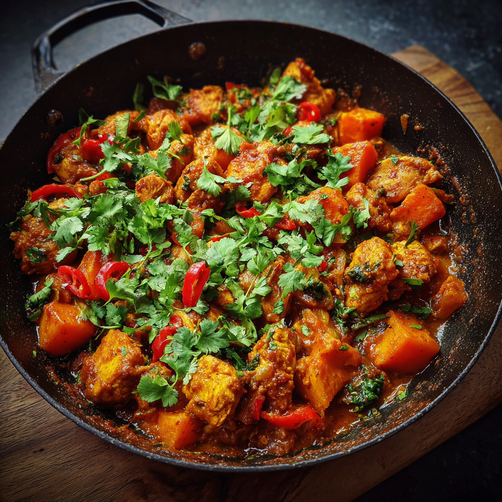 "Chicken & Sweet Potato Balti