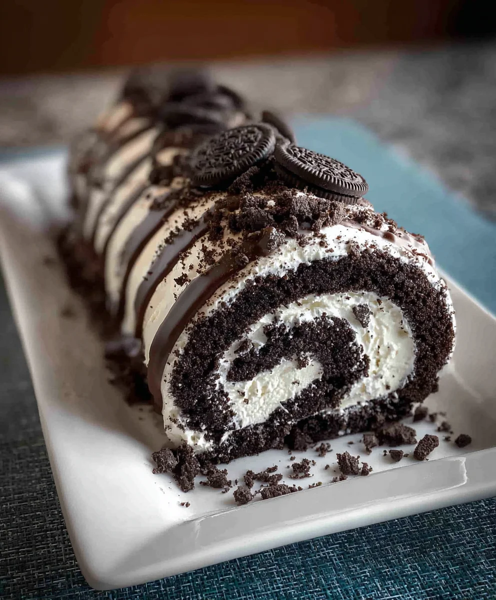 Oreo Cream Chocolate Roll Easy Recipe