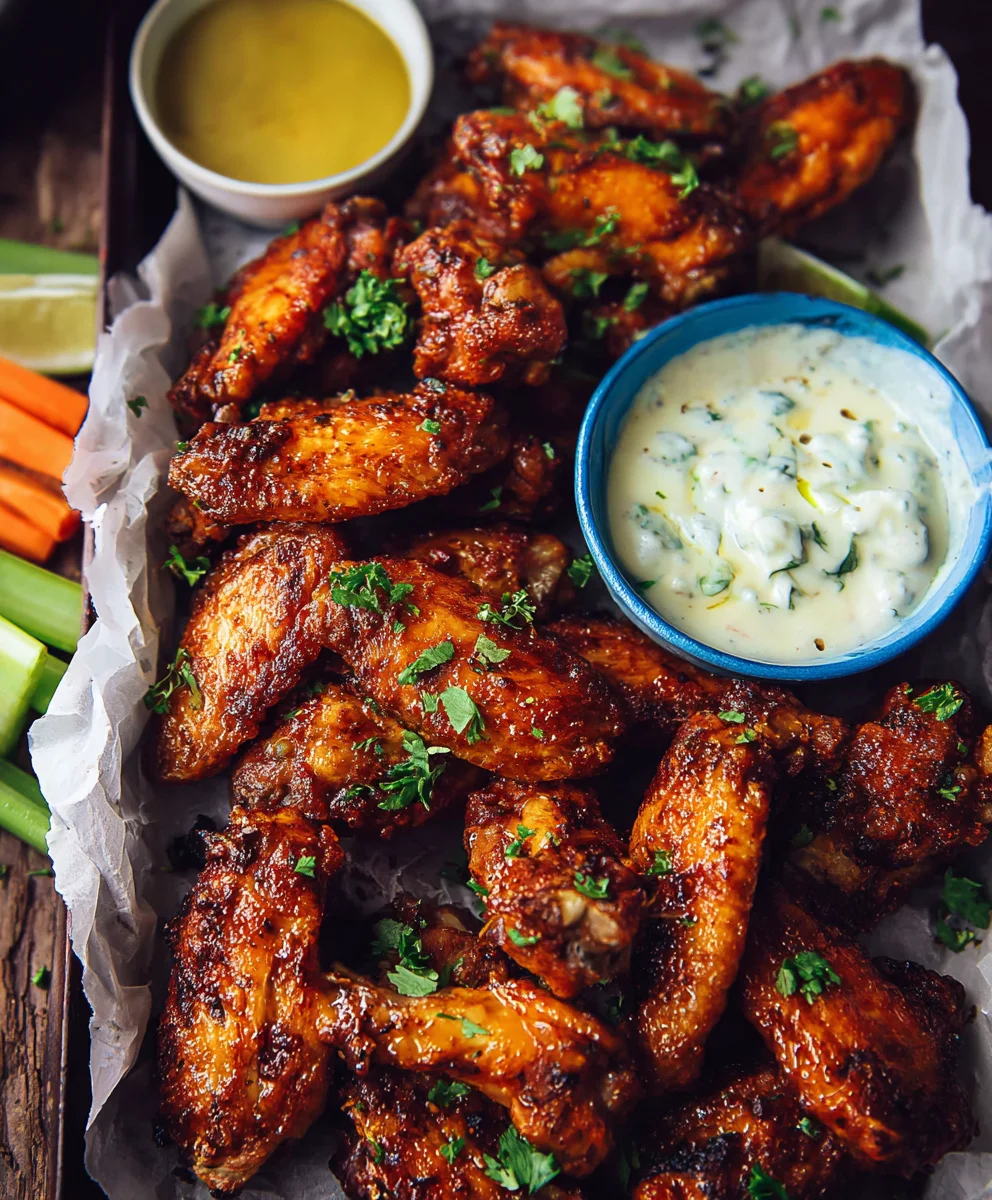 Best Baked Chicken Wings Three Sauce Recipe