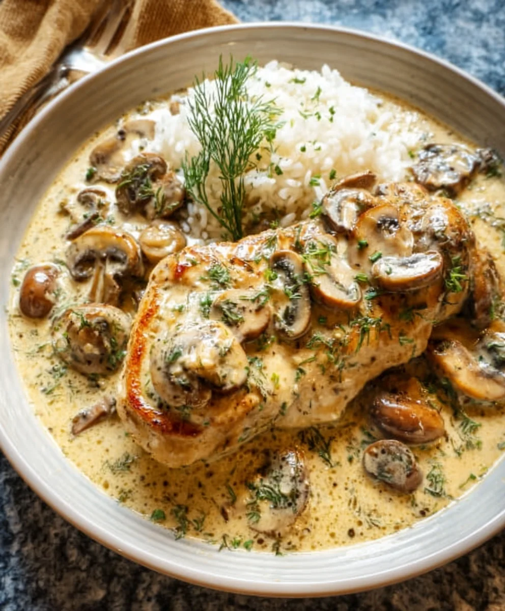 Creamy Dill Chicken Mushrooms Quick Meal