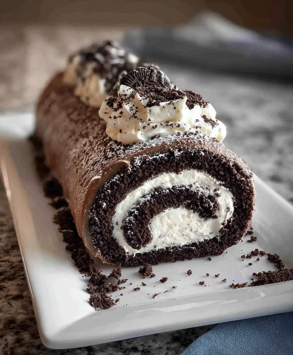 Oreo Cream Chocolate Roll Easy Recipe