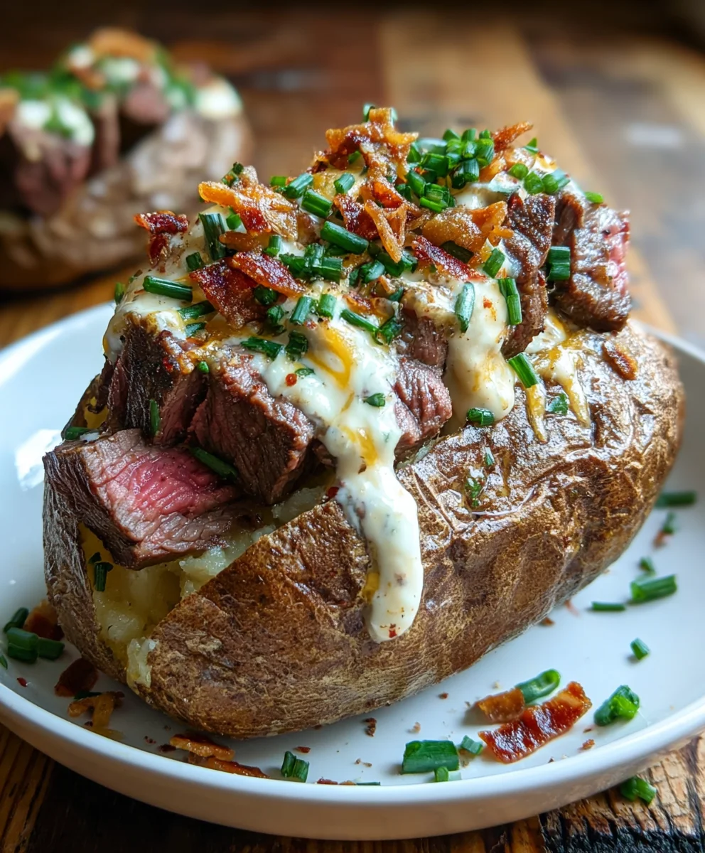 Loaded Steak Potato-Hearty & Flavorful Meal
