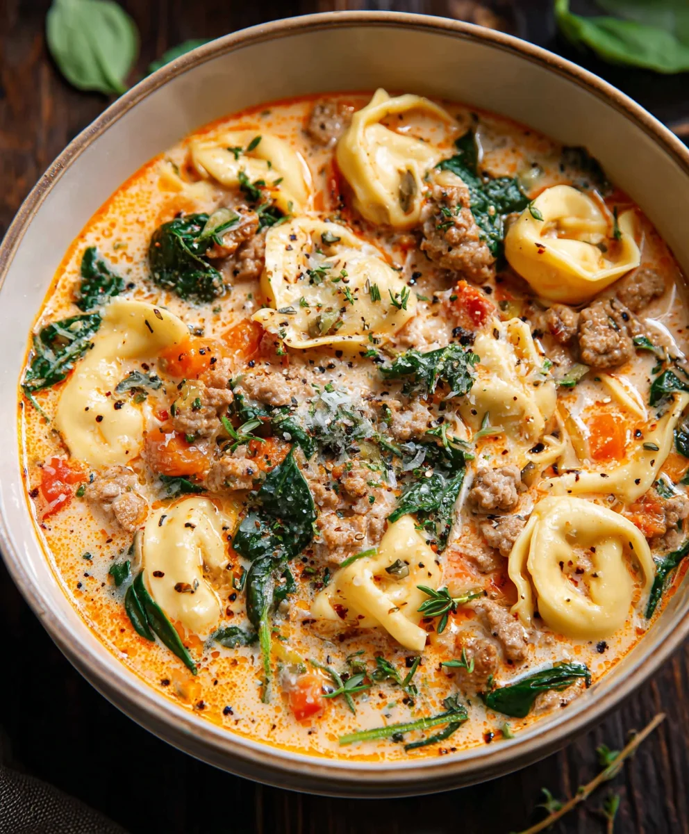 Creamy Beef Tortellini Soup- Quick & Easy Dinner