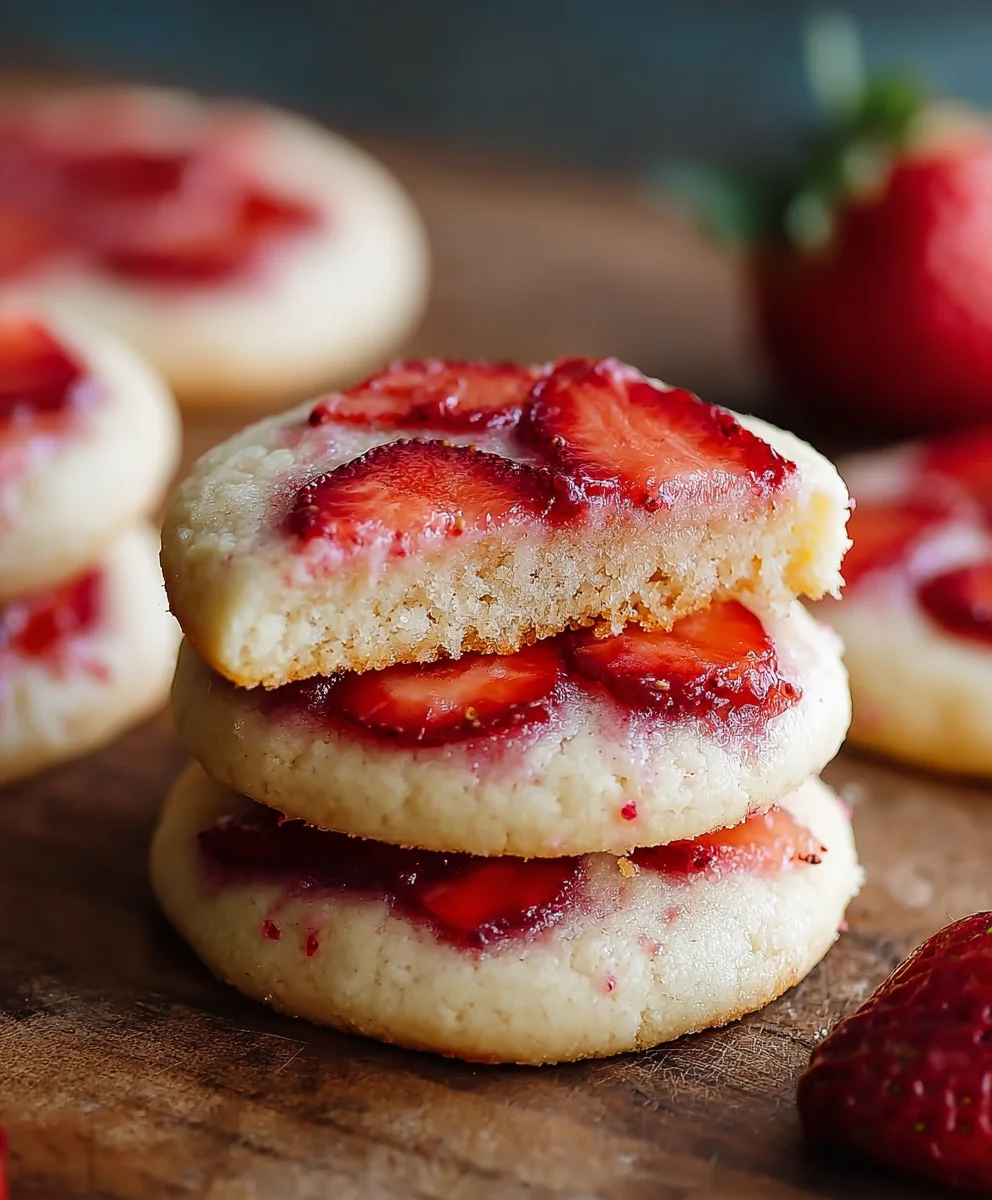Easy Strawberry Shortbread Cookies- Sweet Bites