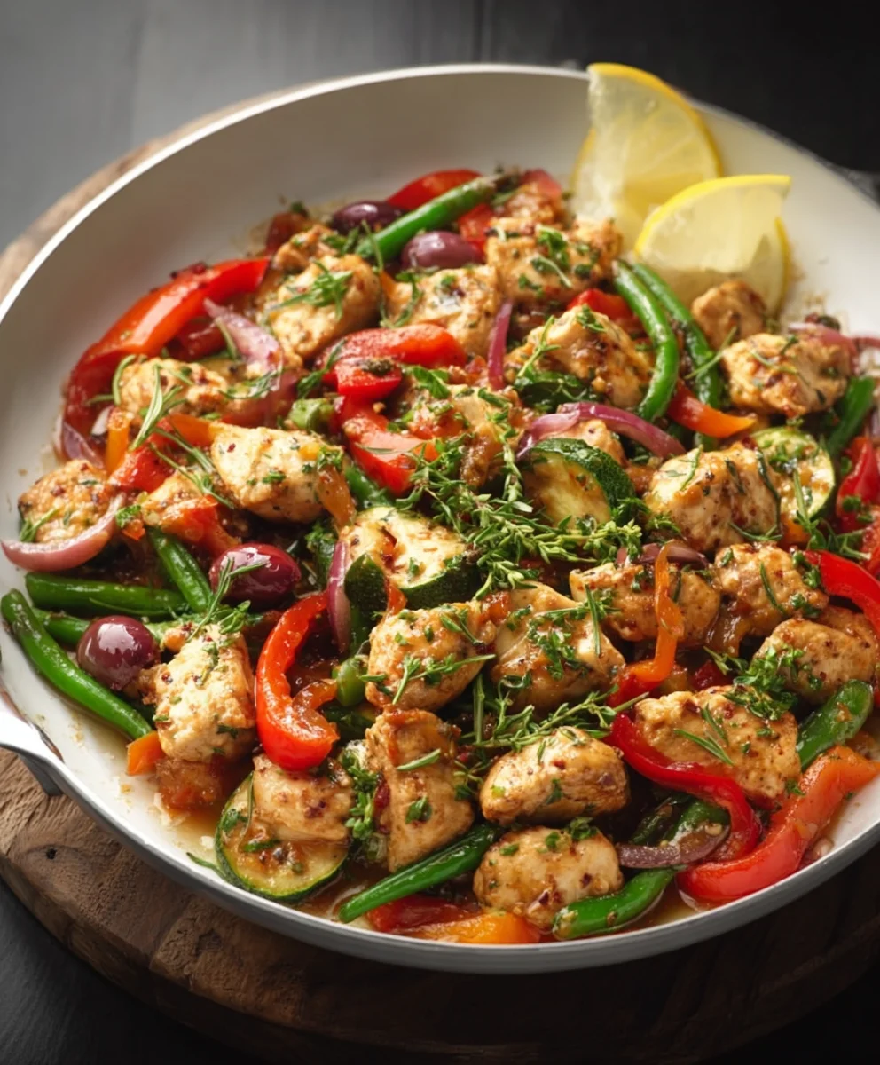 Easy Mediterranean Chicken Stir Fry-Healthy & Delicious