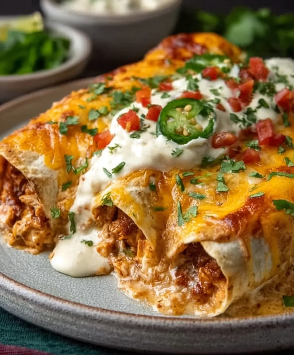 Jalapeño Popper Cheesy Chicken Enchiladas