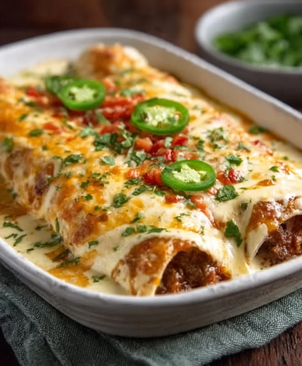 Jalapeño Popper Cheesy Chicken Enchiladas
