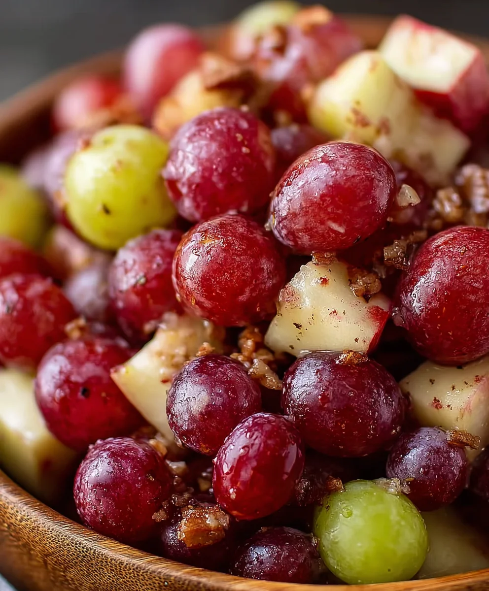 Sweet Cinnamon Apple Grape Salad Recipe