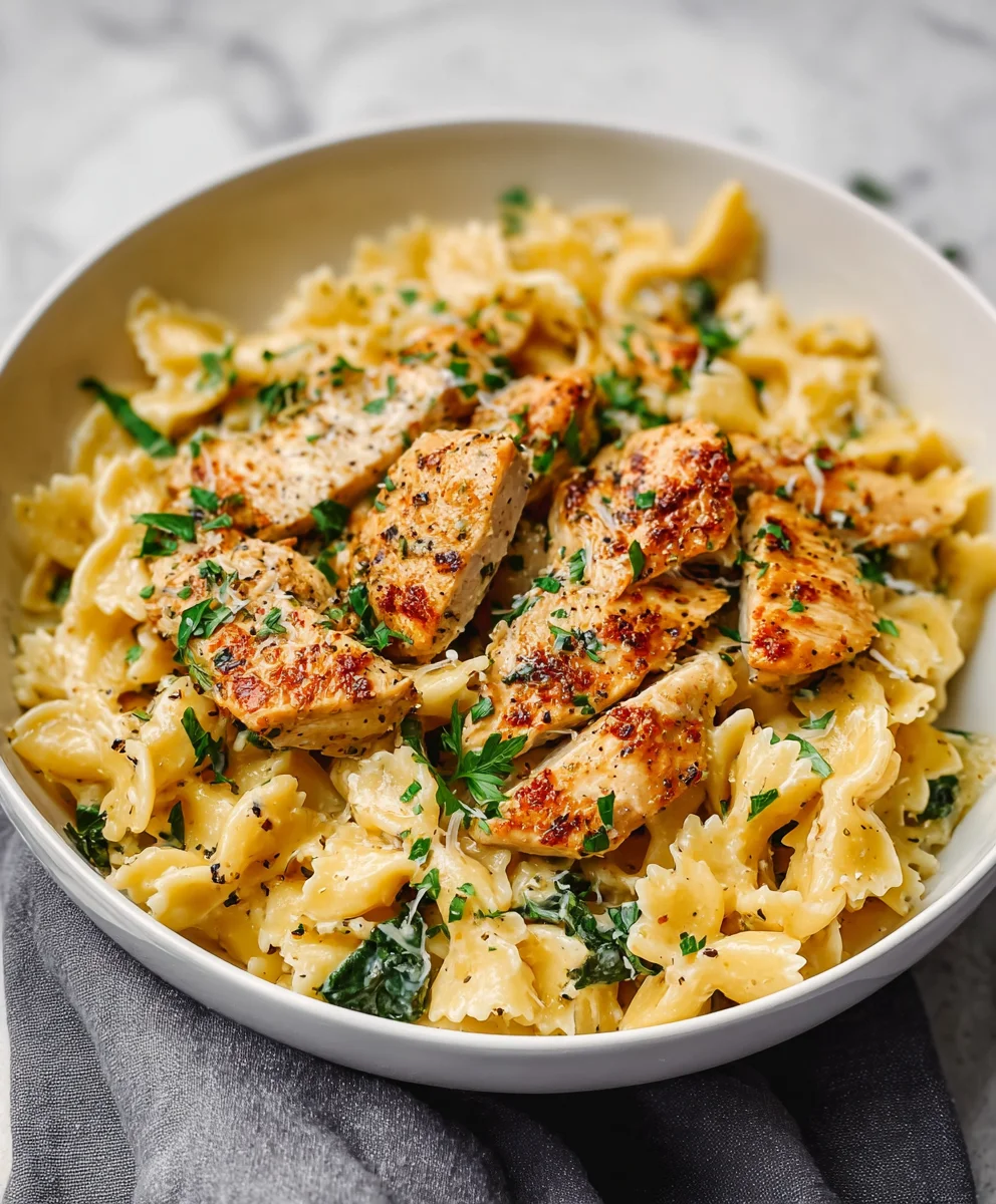 Healthy Garlic Parmesan Chicken Pasta Recipe