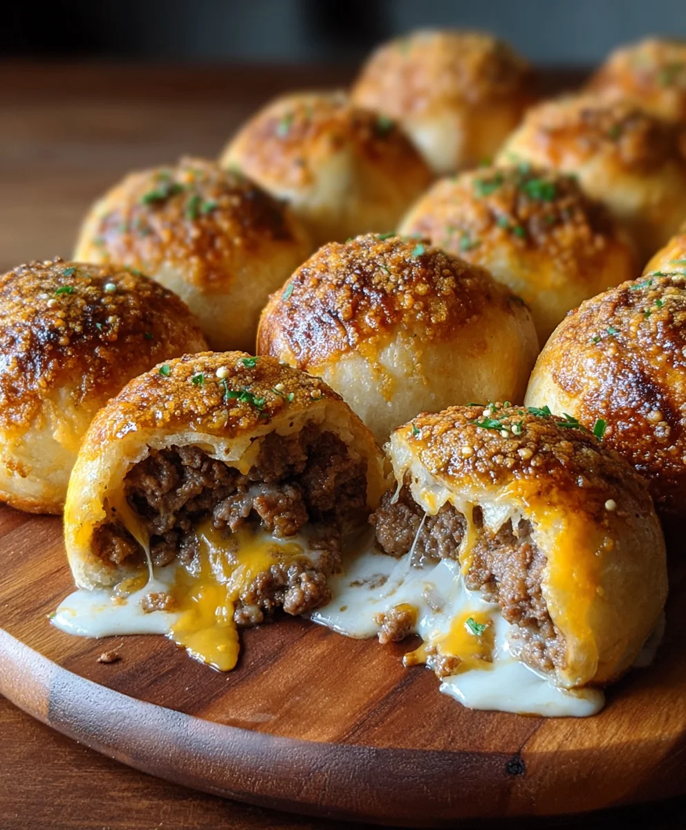 Garlic Parmesan Cheeseburger Bombs Recipe