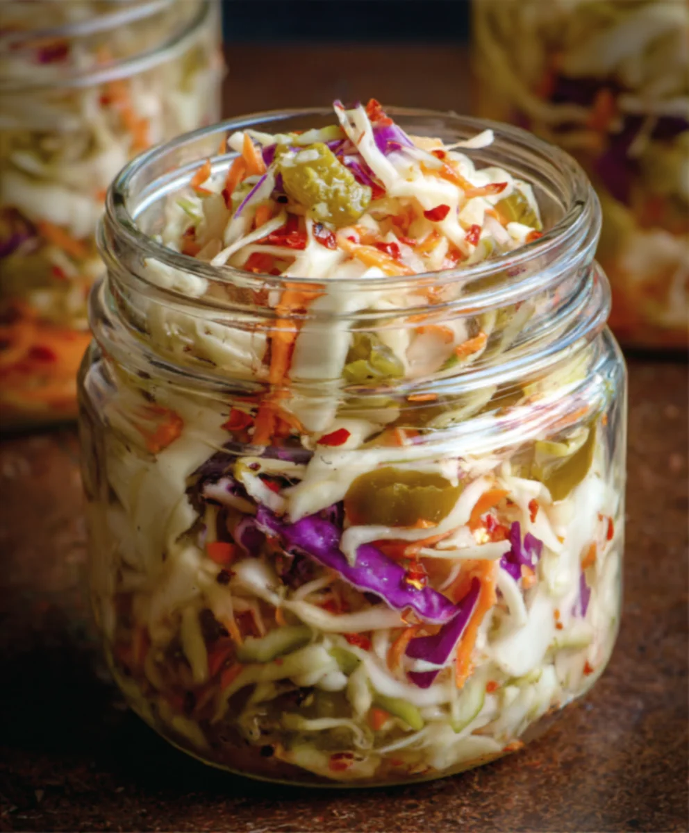 Sweet Spicy Pickle Slaw-Tangy & Flavorful Side