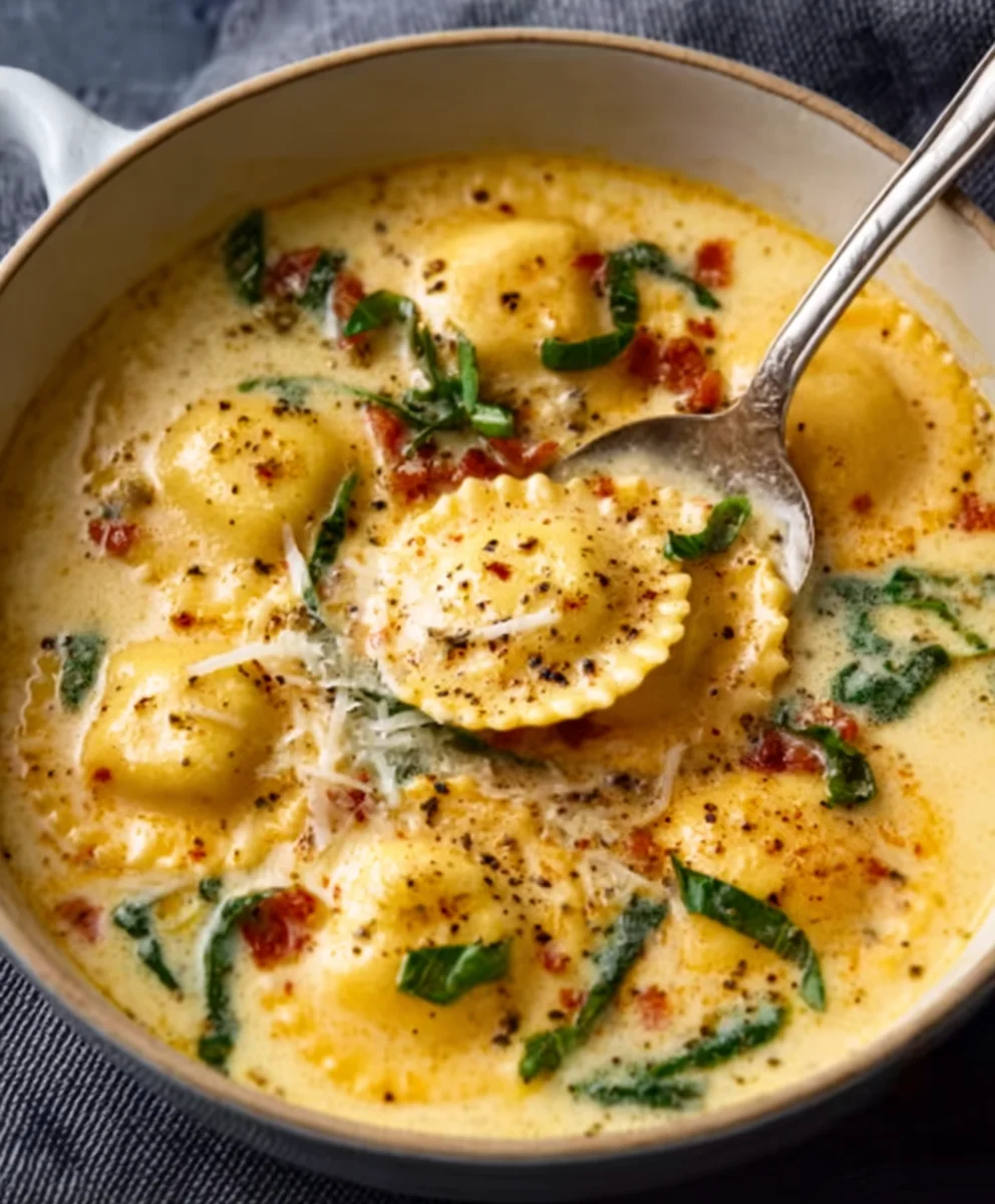 Creamy Ravioli Soup - Quick & Easy Comfort Food