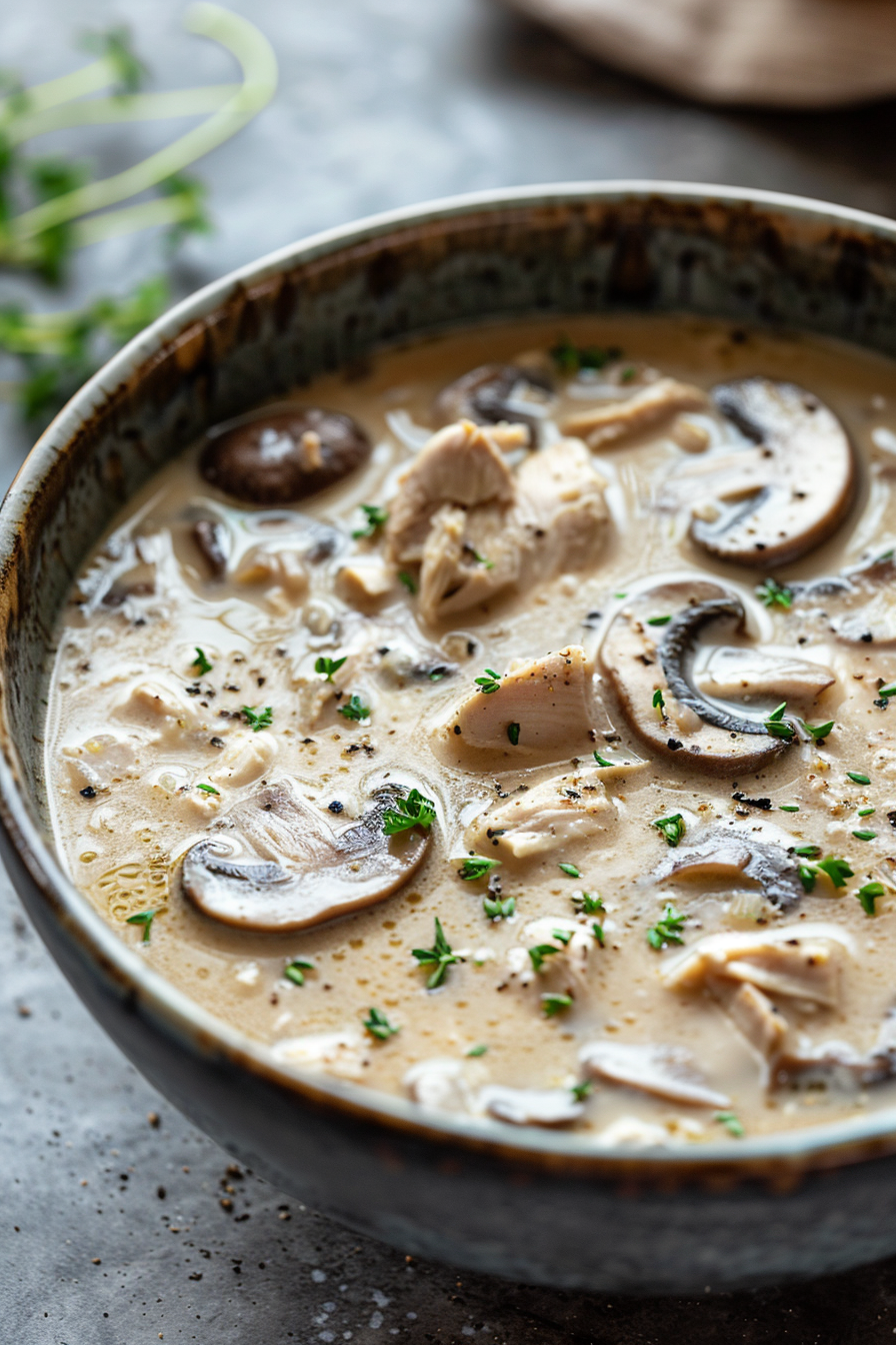 Creamy Rotisserie Chicken Mushroom Soup