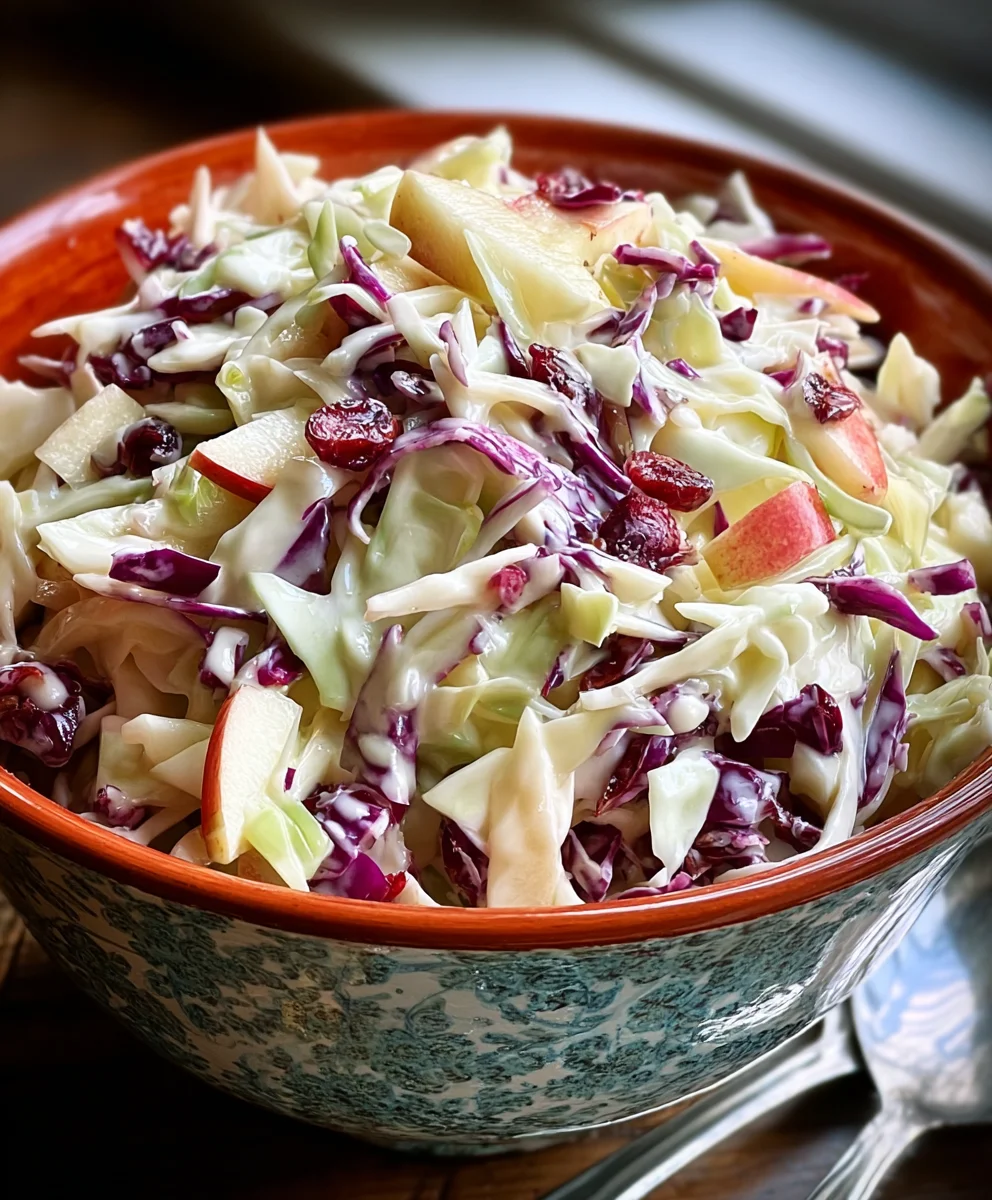 Cranberry Apple Coleslaw-Sweet Tangy Refreshing Salad