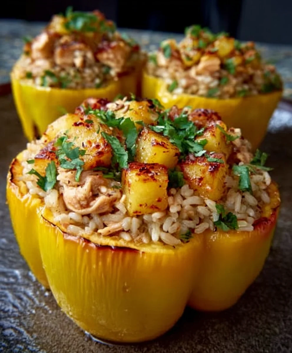 Teriyaki Pineapple Chicken Stuffed Peppers Recipe