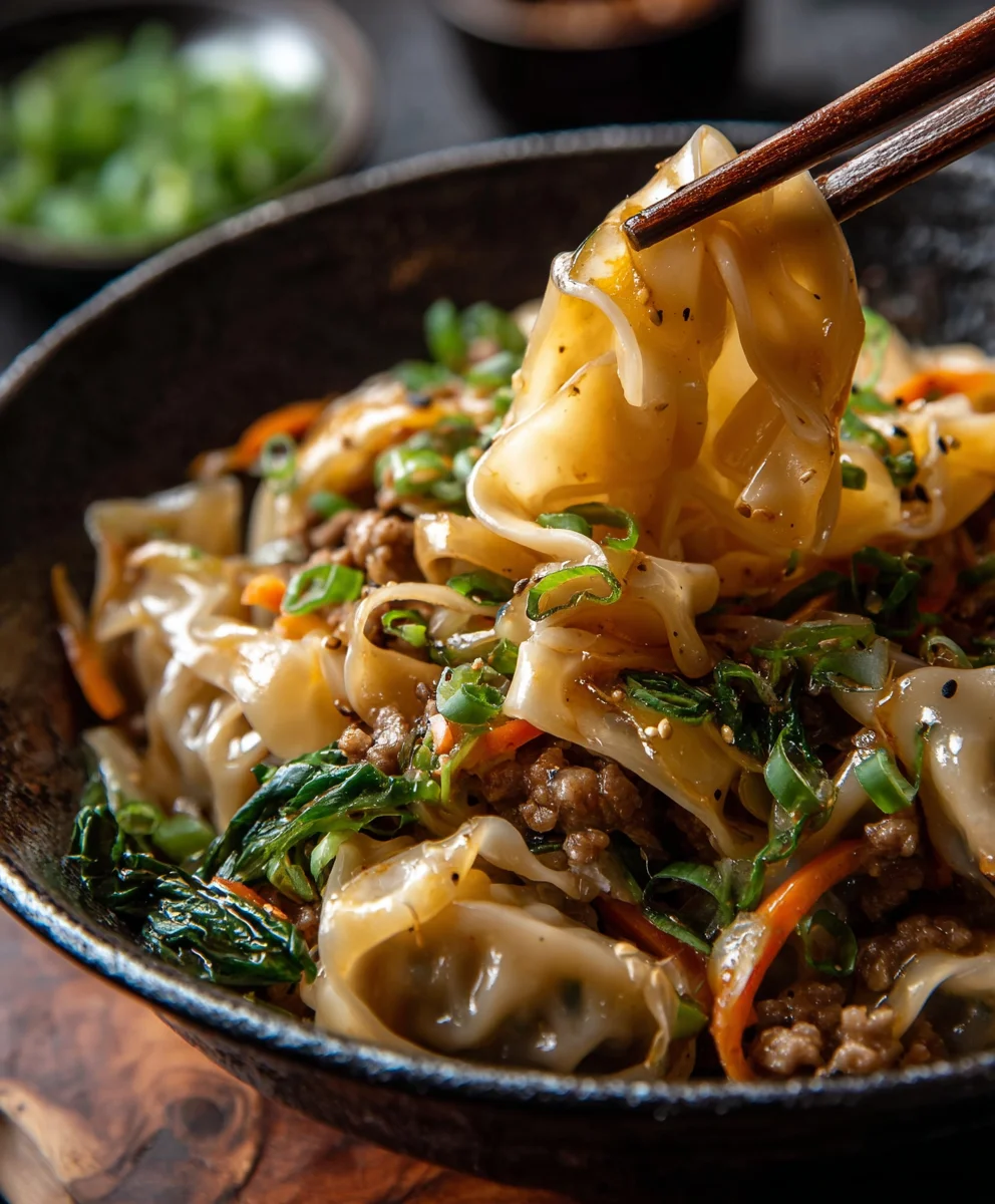 Savory Beef Potsticker Noodle Bowl- Quick & Easy Meal