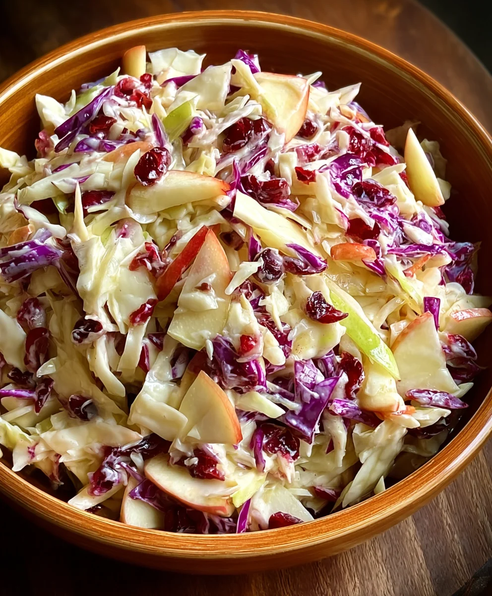 Cranberry Apple Coleslaw-Sweet Tangy Refreshing Salad